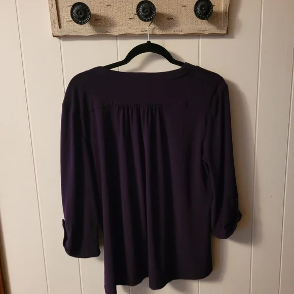 SoHo Apparel LTD Purple Top  XL - Picture 2 of 8